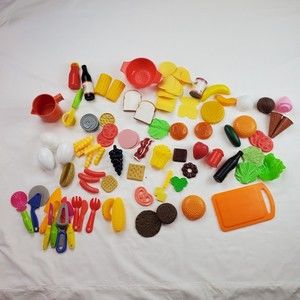 Pretend Play Food Collection Plastic 75+ pieces